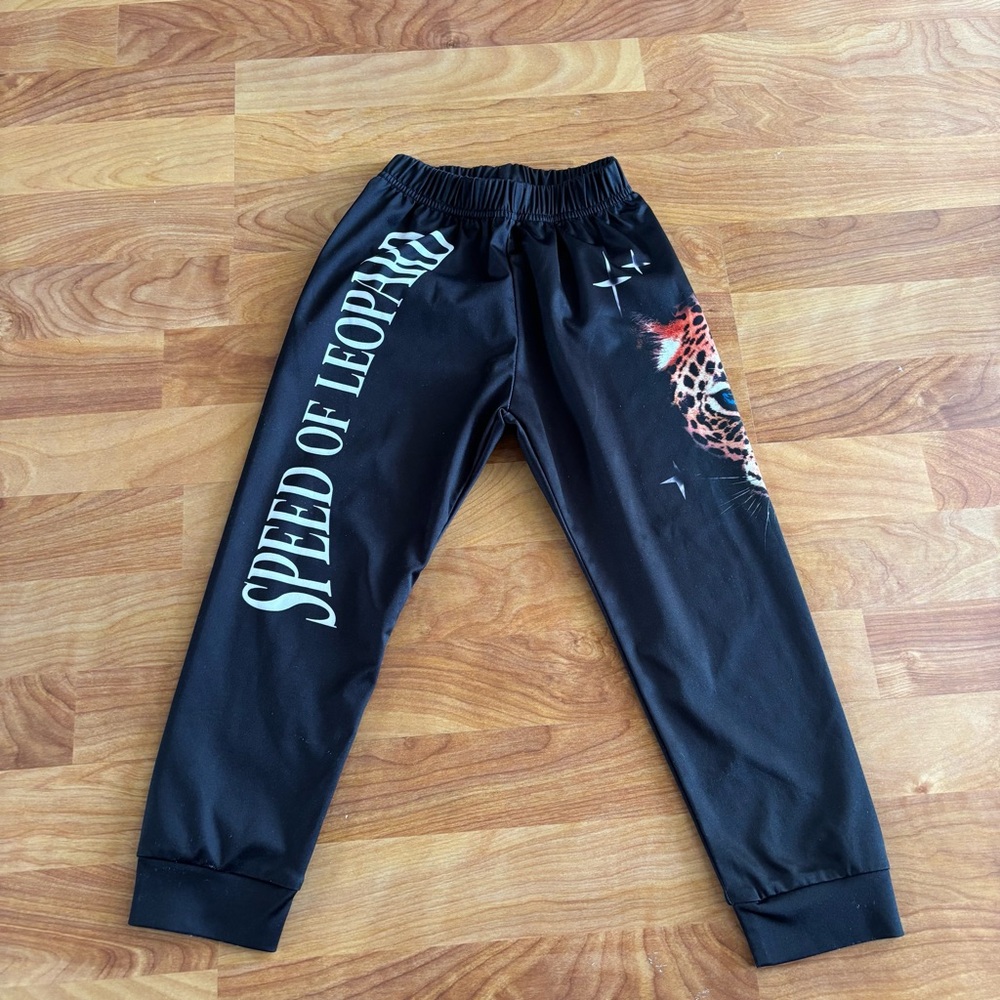 Black Leopard Print Joggers